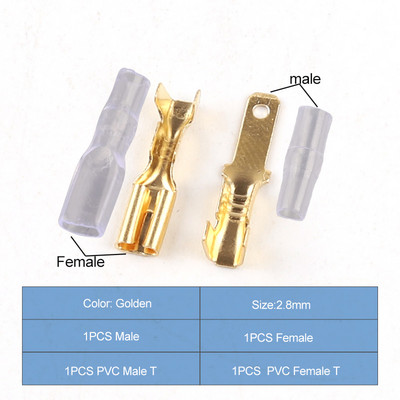 2,8 mm 4,8 mm 6,3 mm 10/30/50/100 kompleta kompleta konektora žice zvučnika automobila utikač opruga ženski muški lopatasti terminal za hladno stezanje