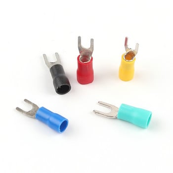 100PCS SV2-4 Insolated Spade Connector Electrical Crimp Terminal 16-14 AWG Red Yellow Blue Green Black