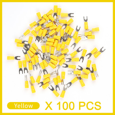 100PCS SV2-4 izolirani lopatičasti konektor Električni stezaljki za stezanje 16-14 AWG Crveno Žuto Plavo Zeleno Crno