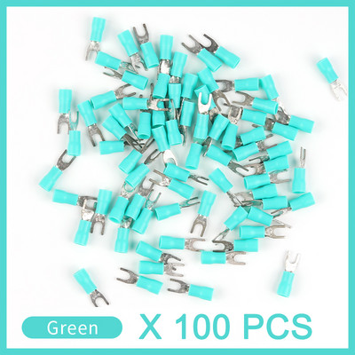 100PCS SV2-4 izolirani lopatičasti konektor Električni stezaljki za stezanje 16-14 AWG Crveno Žuto Plavo Zeleno Crno