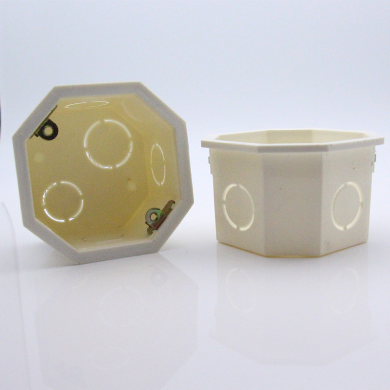 EsooLi balti plastmasas materiāli, 82 mm * 82 mm ES standarta iekšējā montāžas kaste 86 mm * 86 mm standarta sienas gaismas slēdzim