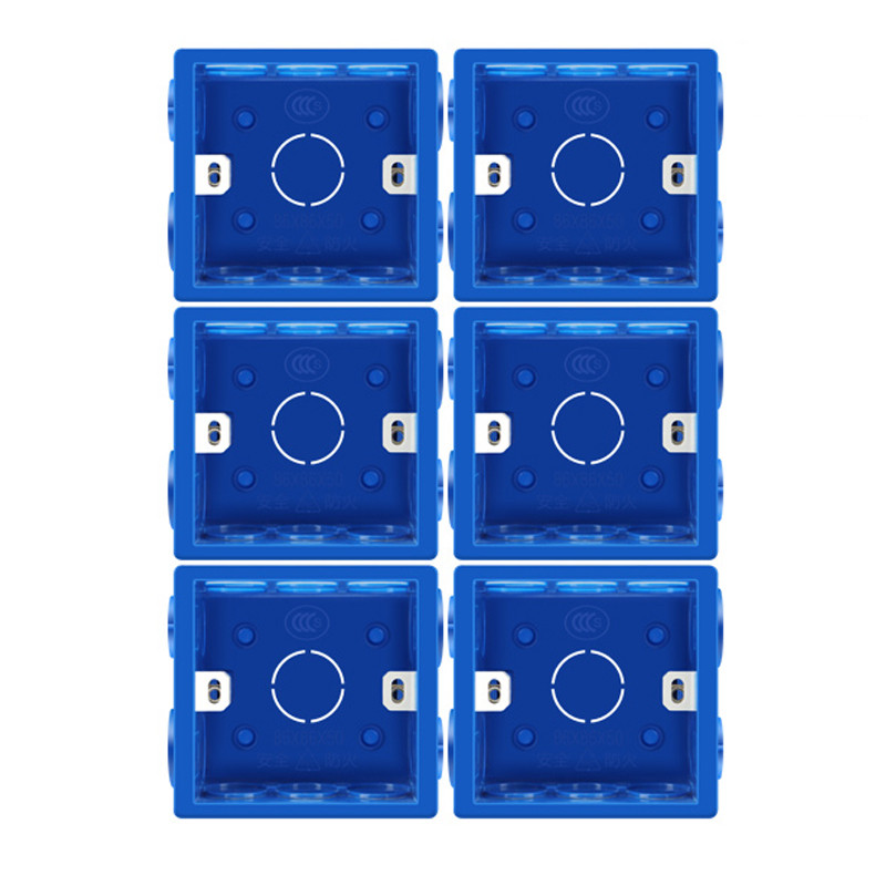 Podesiva 86 kutija s utičnicama s prekidačima, montažna stražnja strana tamna kutija PVC 50 mm dubine Zidni prekidač Zidna utičnica Kazetna kutija za montažu, 12 KOM.