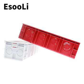 EsooLi White / Red Color Mounting Box Εσωτερική κασέτα 186mm*67,5mm*50mm Για τυπικό διακόπτη αφής 197mm*72mm και υποδοχή USB