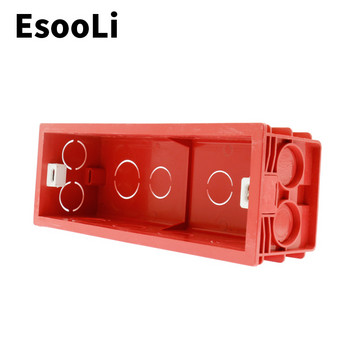 EsooLi White / Red Color Mounting Box Εσωτερική κασέτα 186mm*67,5mm*50mm Για τυπικό διακόπτη αφής 197mm*72mm και υποδοχή USB