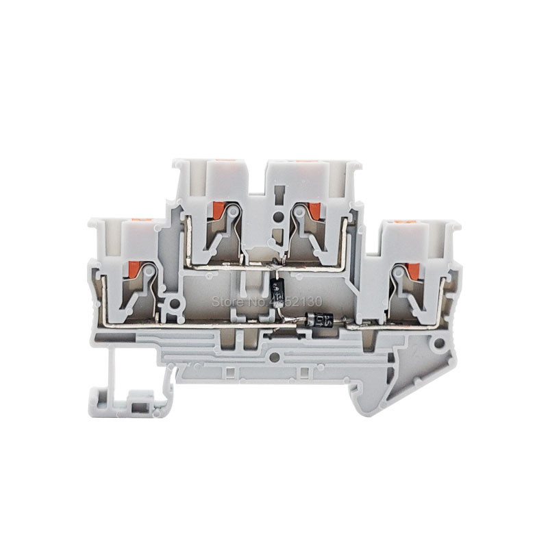 Diodni terminalni blok 10Pc Push-in 2.5mm žica 1N4007 1A/1200V PT2.5/PTTB2.5-DT PT2.5-TW/QU-DT komponentni konektor DIN tračnice PT 2.5