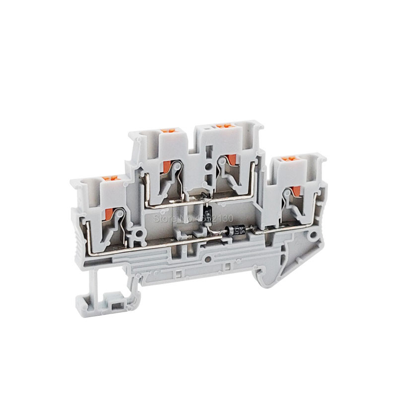 Diodni terminalni blok 10Pc Push-in 2.5mm žica 1N4007 1A/1200V PT2.5/PTTB2.5-DT PT2.5-TW/QU-DT komponentni konektor DIN tračnice PT 2.5