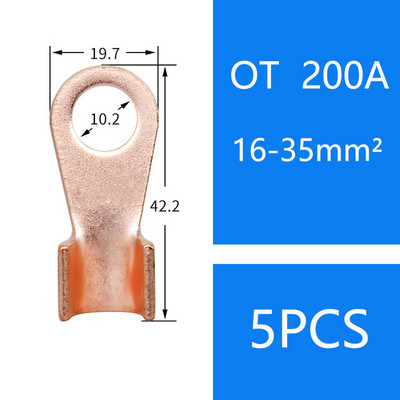 OT 10A 60A 100A 200AC kabeļa vara uzgaļa akumulatora savienotāja gredzena spaile 20A 30A 40A 50A 150A 200A 300A