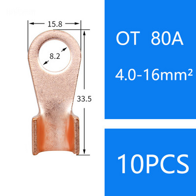 OT 10A 60A 100A 200AC kabeļa vara uzgaļa akumulatora savienotāja gredzena spaile 20A 30A 40A 50A 150A 200A 300A