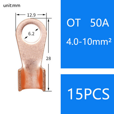 OT 10A 60A 100A 200AC kabeļa vara uzgaļa akumulatora savienotāja gredzena spaile 20A 30A 40A 50A 150A 200A 300A