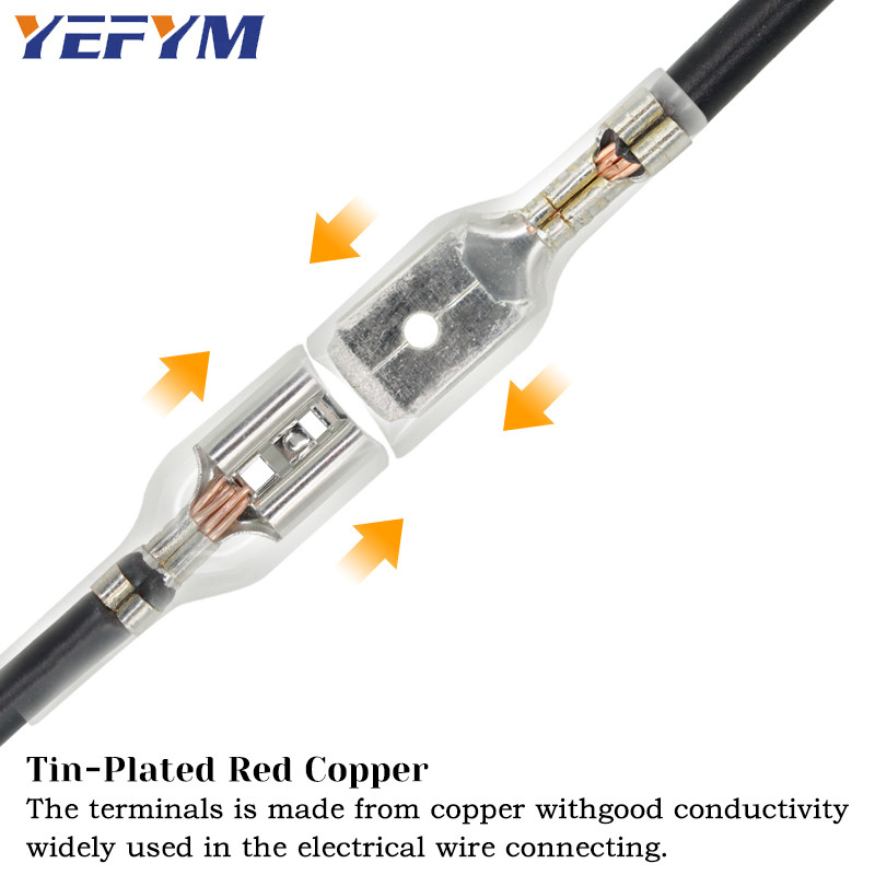 100Pcs/lot 2.8/4.8/6.3mm ženski i muški klempavi terminalni konektor Zlatni mesing/srebrni set konektora za električne žice automobila