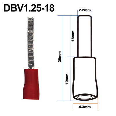 1000PCS/1LOT Spade DBV žica za spajanje izolacijskih žica Priključci mesing