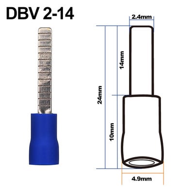 1000PCS/1LOT Spade DBV žica za spajanje izolacijskih žica Priključci mesing