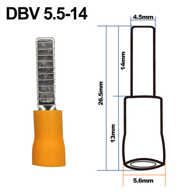 1000PCS/1LOT Spade DBV žica za spajanje izolacijskih žica Priključci mesing