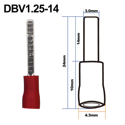 1000PCS/1LOT Spade DBV žica za spajanje izolacijskih žica Priključci mesing