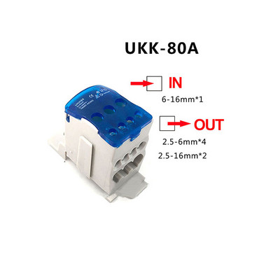 1 gab. UKK80A UKK125A UKK160A UKK250A UKK400A UKK500A 1. spaiļu bloks daudzās Out Din Rail sadales kastēs