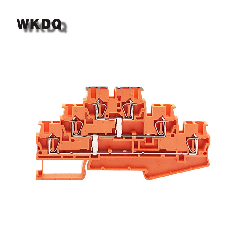 5Pcs ST2.5-3L-PV opružni kavez 2.5 mm² Kabelski konektor 3 razine Equipotential Bonder električni utikač ST 2.5-3L Din rail terminalni blok