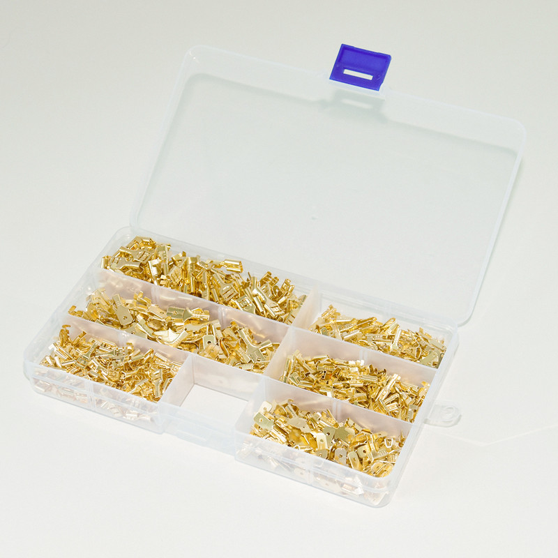900 gab zelta 2,8/4,8/6,3 mm ātrie savienotāji ar lāpstu, vadu saspiešanas spaiļu bloks ar izolācijas uzmavu elektriskajām ierīcēm