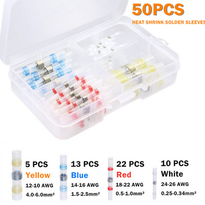 5/10/20/30PCS Vodootporne lemljene brtvene čahure Termoskupljajuće čeone žice Konektori Električni kabeli Spojni pokositreni terminali 26-10AWG