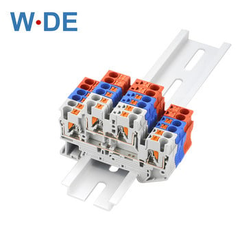 10 τεμ. Din Rail Terminal Block PTTB-2.5 Electrical Connector Διπλής στρώσης καλωδίωση ελατηρίου σύνδεση Wire Conductor Πορτοκαλί