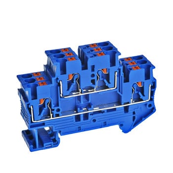 10 τεμ. Din Rail Terminal Block PTTB-2.5 Electrical Connector Διπλής στρώσης καλωδίωση ελατηρίου σύνδεση Wire Conductor Πορτοκαλί