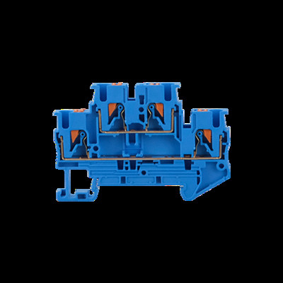 10 komada steznog bloka DIN tračnice PTTB-2.5 električni konektor dvoslojnog opružnog ožičenja priključak žice vodiča narančasta