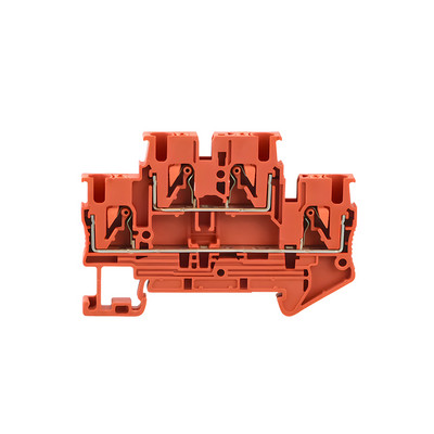 10 komada steznog bloka DIN tračnice PTTB-2.5 električni konektor dvoslojnog opružnog ožičenja priključak žice vodiča narančasta
