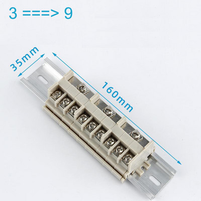 Strāvas kabeļa sadales sadalītāja spaiļu bloki Breakout Board DIN sliede