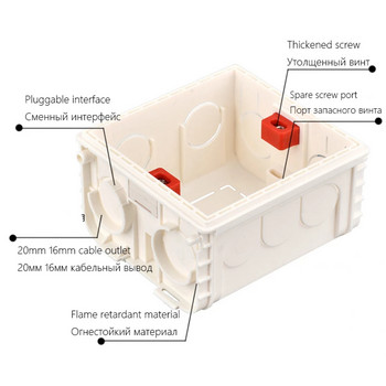 86 тип гнездо за превключвател, скрита долна кутия, забавител на горенето, битова скрита съединителна кутия, вградена кабелна кутия