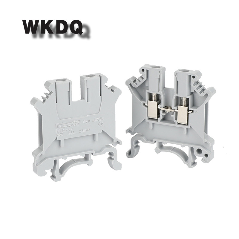 10 gab UK3N UK3 daudzkrāsu skrūvju padeve universālā spraudņa vads elektriskais savienotājs Din sliedes spaiļu bloks UK 3N