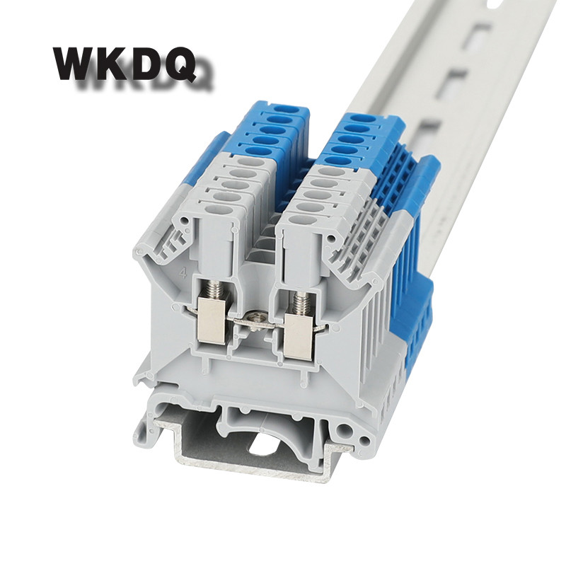 10 gab UK3N UK3 daudzkrāsu skrūvju padeve universālā spraudņa vads elektriskais savienotājs Din sliedes spaiļu bloks UK 3N