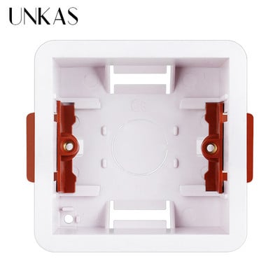 UNKAS 1 Gang Dry Lining Box Για Γυψοσανίδα / Γυψοσανίδα / Γυψοσανίδα 46mm / 34mm Διακόπτης τοίχου βάθους BOX Wall Socket Cassette