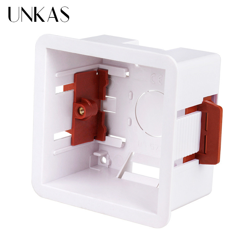 UNKAS 1 Gang Dry Oderes Kaste Ģipškartona / Drywall / ģipškartona 46mm / 34mm dziļuma sienas slēdža kaste sienas kontaktligzdas kasete