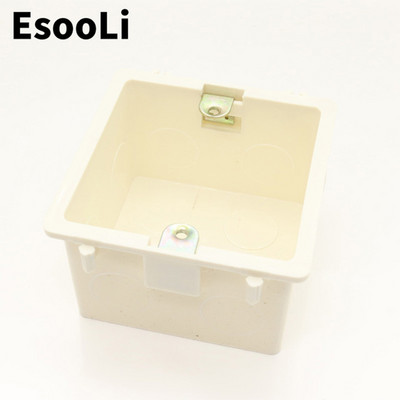 EsooLi White 86*86MM Cassette Universal White Wall Mounting Box for EU/UK Socket Backbox and Wall Touch Switch δημοφιλή στη RU