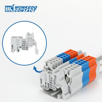 100Pcs E/UK E/UK2 Στερέωση ακραίου σφιγκτήρα σε NS 35 Din Rail στερέωσης Αξεσουάρ ακροδεκτών Σύνδεσμος καλωδίου E UK/UK-2 τερματικός βραχίονας