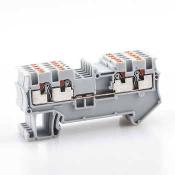 Din Rail Terminal Block PT 1.5-QUATTRO 4 Wire Conductor Push In Spring Τροφοδοσία επαφής χωρίς βίδες μέσω 10 τεμ.