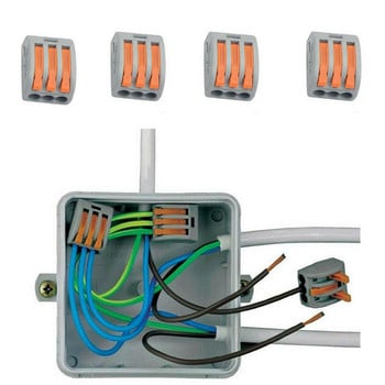 10 τεμ. Μίνι συνδετήρες καλωδίων 0,08-4 χιλιοστών Διαχωριστής σπειρώματος αγωγός PCT212-PCT218 SPL-2 SPL-3 Μπλοκ ακροδεκτών μοχλού ελατηρίου