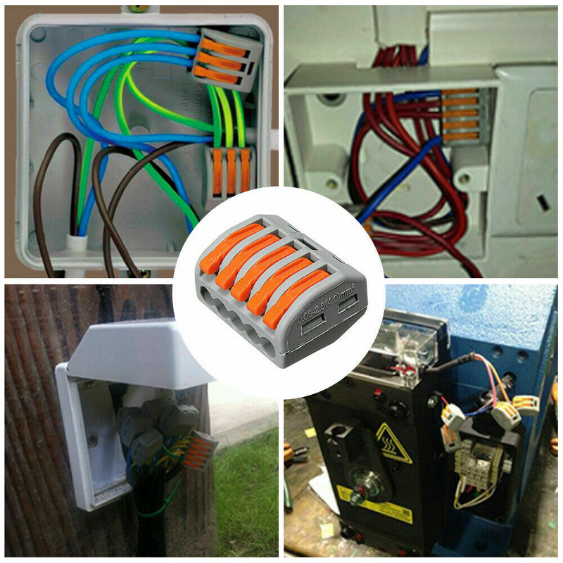 10 gab 0,08-4mm mini vadu kabeļu savienotāji vadu vītnes sadalītājs PCT212-PCT218 SPL-2 SPL-3 atsperes sviras spaiļu bloki