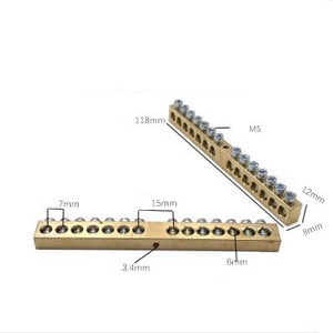 1kom Bakrena stezaljka 6x9 mesingani nulti uzemljeni red za spajanje nulta uzemljena traka bakrena traka 8x12