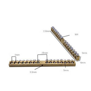 1kom Bakrena stezaljka 6x9 mesingani nulti uzemljeni red za spajanje nulta uzemljena traka bakrena traka 8x12