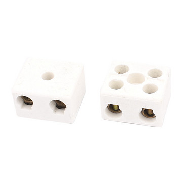 2 τεμάχια σύνδεσης καλωδίου υψηλής ποσότητας 220V 30A 2 Way 2 Row Dual Row Ceramic Terminal Block 32 x 28 x 20mm Λευκό