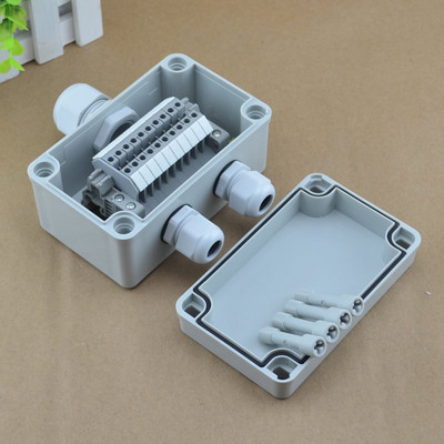 IP65 Αδιάβροχο Cable Junction Box 80*130*70mm with UK2.5B Din Rail Terminal Blocks