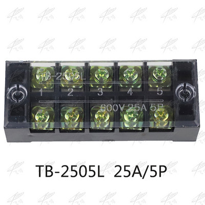 1 gab. Divrindu skrūvju spaiļu bloka sloksne 600V 25A TB-2503/TB-2504/TB-2506/TB-2508/TB-2505/TB-2510/TB-2512 Pēc izvēles