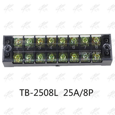 1 gab. Divrindu skrūvju spaiļu bloka sloksne 600V 25A TB-2503/TB-2504/TB-2506/TB-2508/TB-2505/TB-2510/TB-2512 Pēc izvēles
