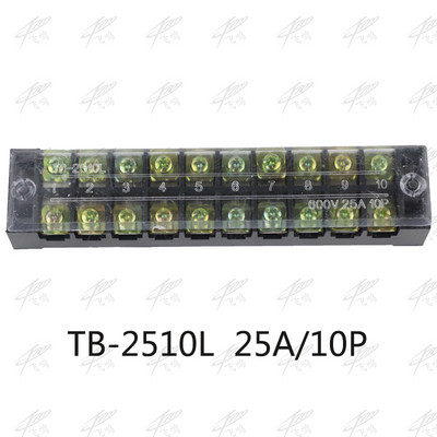 1 gab. Divrindu skrūvju spaiļu bloka sloksne 600V 25A TB-2503/TB-2504/TB-2506/TB-2508/TB-2505/TB-2510/TB-2512 Pēc izvēles