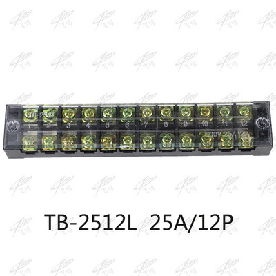 1 gab. Divrindu skrūvju spaiļu bloka sloksne 600V 25A TB-2503/TB-2504/TB-2506/TB-2508/TB-2505/TB-2510/TB-2512 Pēc izvēles