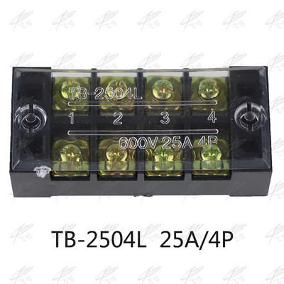 1 gab. Divrindu skrūvju spaiļu bloka sloksne 600V 25A TB-2503/TB-2504/TB-2506/TB-2508/TB-2505/TB-2510/TB-2512 Pēc izvēles