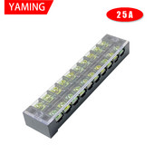 TB-2510 divu rindu barjeras skrūvju spaiļu bloks fiksēts vadu savienotājs 600V 25A 10 pozīciju elektriskais misiņš