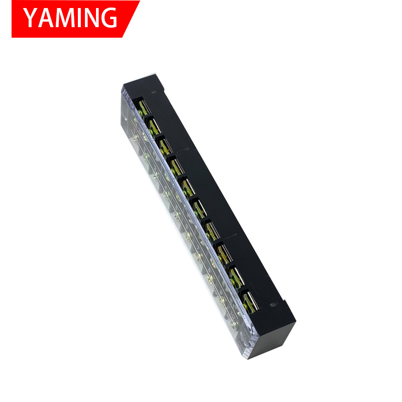 TB-2510 divu rindu barjeras skrūvju spaiļu bloks fiksēts vadu savienotājs 600V 25A 10 pozīciju elektriskais misiņš