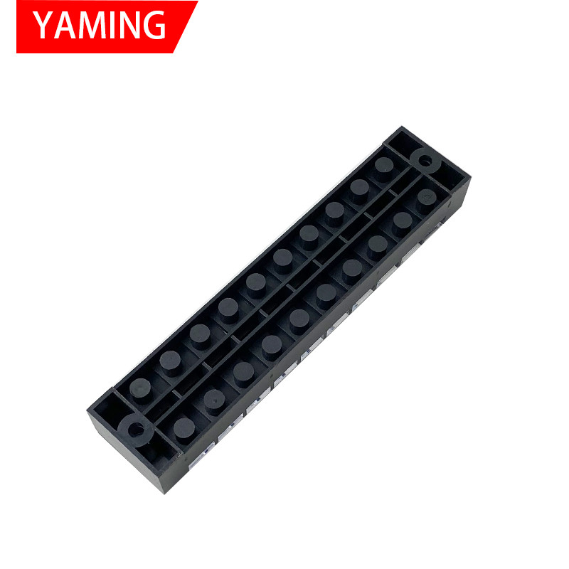 TB-2510 divu rindu barjeras skrūvju spaiļu bloks fiksēts vadu savienotājs 600V 25A 10 pozīciju elektriskais misiņš