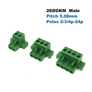 5Pcs Pitch 5.08mm Plugable PCB винт клемен блок конектор мъжки/женски Morsettiera 2EDGKM+VM/RM 2/3/4/5/6/8/10/12P Bornier